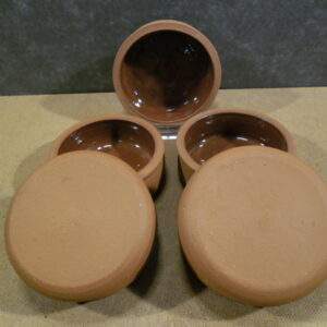 5 aardewerken schaaltjes