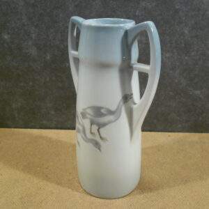 Vintage vaasje met een afbeelding van een vogel of een waterhoentje