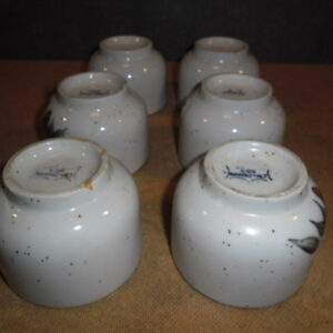 6 kommetjes van aardewerk hand geschilderd