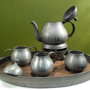 Tinnen thee service Meeuws en zoon