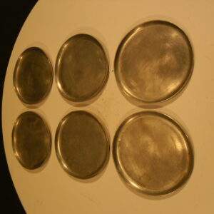 6 Tinnen onderleggers van Billiton Chunlin