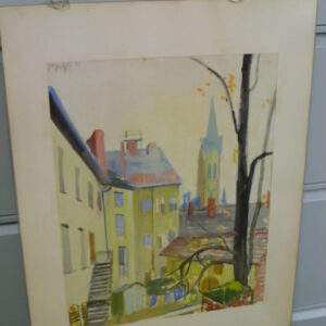 Schilderij, aquarel, straatbeeld