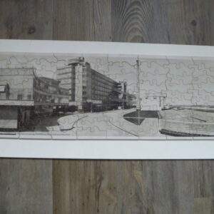 Oude puzzel, hout, kantoren en fabrieken van Nelle Rotterdam