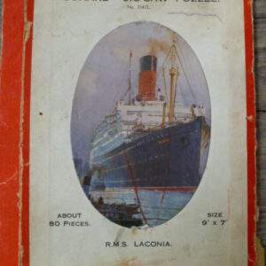 Oude puzzel hout "Cunard" stoomboot, compleet