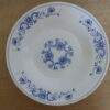 Rivanel, diep bord, made in France, blauwe bloem.
