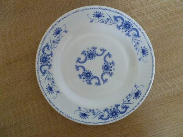 Rivanel, ontbijtbord, made in France, blauwe bloem