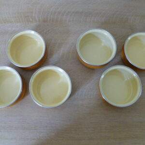 Set van 6 geëmailleerde pannetjes