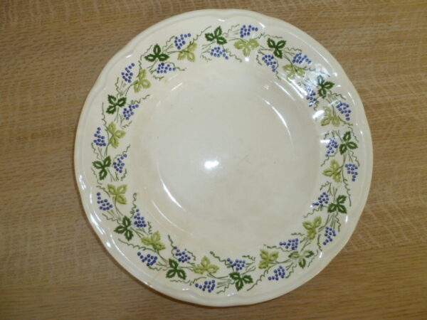 Diepe borden, blauw / groen bloemmotief, CBM made in Italy