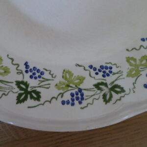Diepe borden, blauw / groen bloemmotief, CBM made in Italy