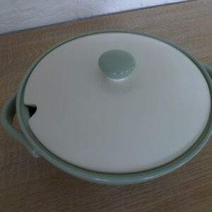 Regina Gouda Holland, dekschaal met deksel, pastel groen