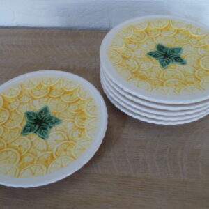 Bord met reliëf van citrusvrucht