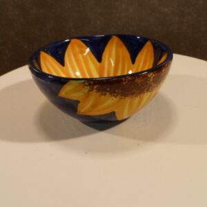 Blauw met zonnebloem, kom, made in Spain