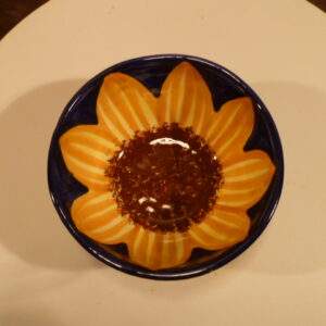 Blauw met zonnebloem, kom, made in Spain