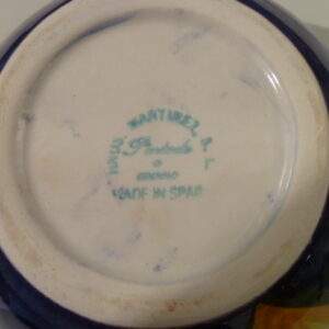 Blauw met zonnebloem, kom, made in Spain