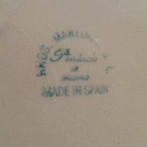 Blauw met zonnebloem, set borden/wandborden, made in Spain