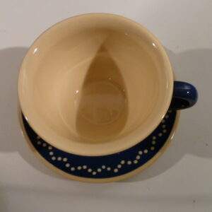 Kop en schotel, Echt Bürgeler, blauw met witte stip