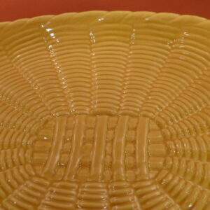 Schaal, ovaal, aardewerk, lijkt riet