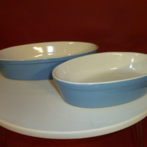 Set ovenschalen, ovaal, blauw, 2 stuks