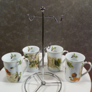 Set mokken, Siaki Porcelain met standaard