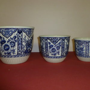 Set van 3 bloempotten Delfts Blauw