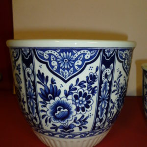 Set van 3 bloempotten Delfts Blauw