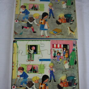 Alternative view of Houten kleuter puzzel - Spelende kinderen op straat