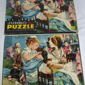 Alternative view of Meisje met St. Bernhard hond