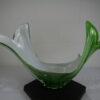 Murano groen-witte glazen siervaas