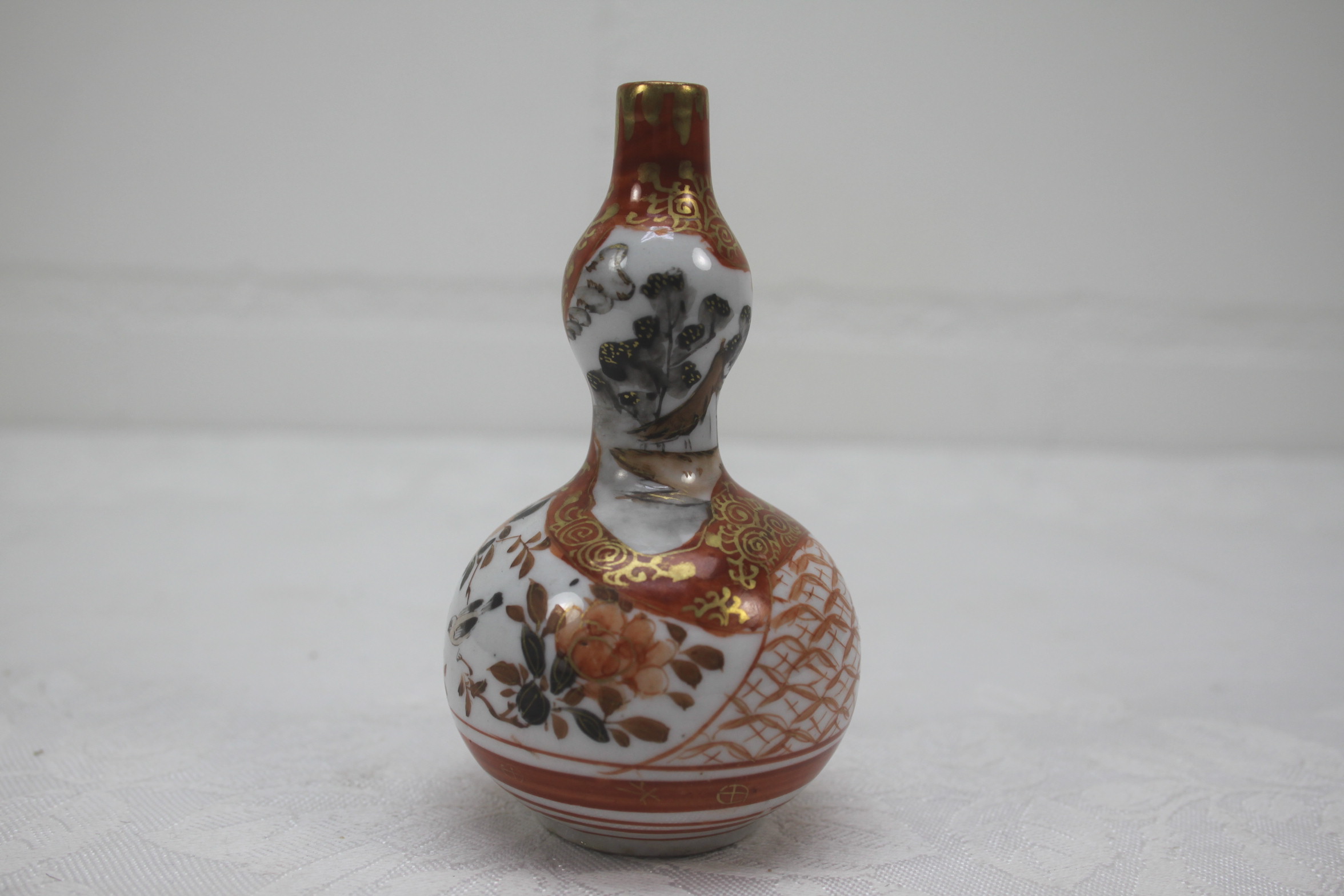 Japanse Meiji Kutani porseleinen dubbele kalebasvaas