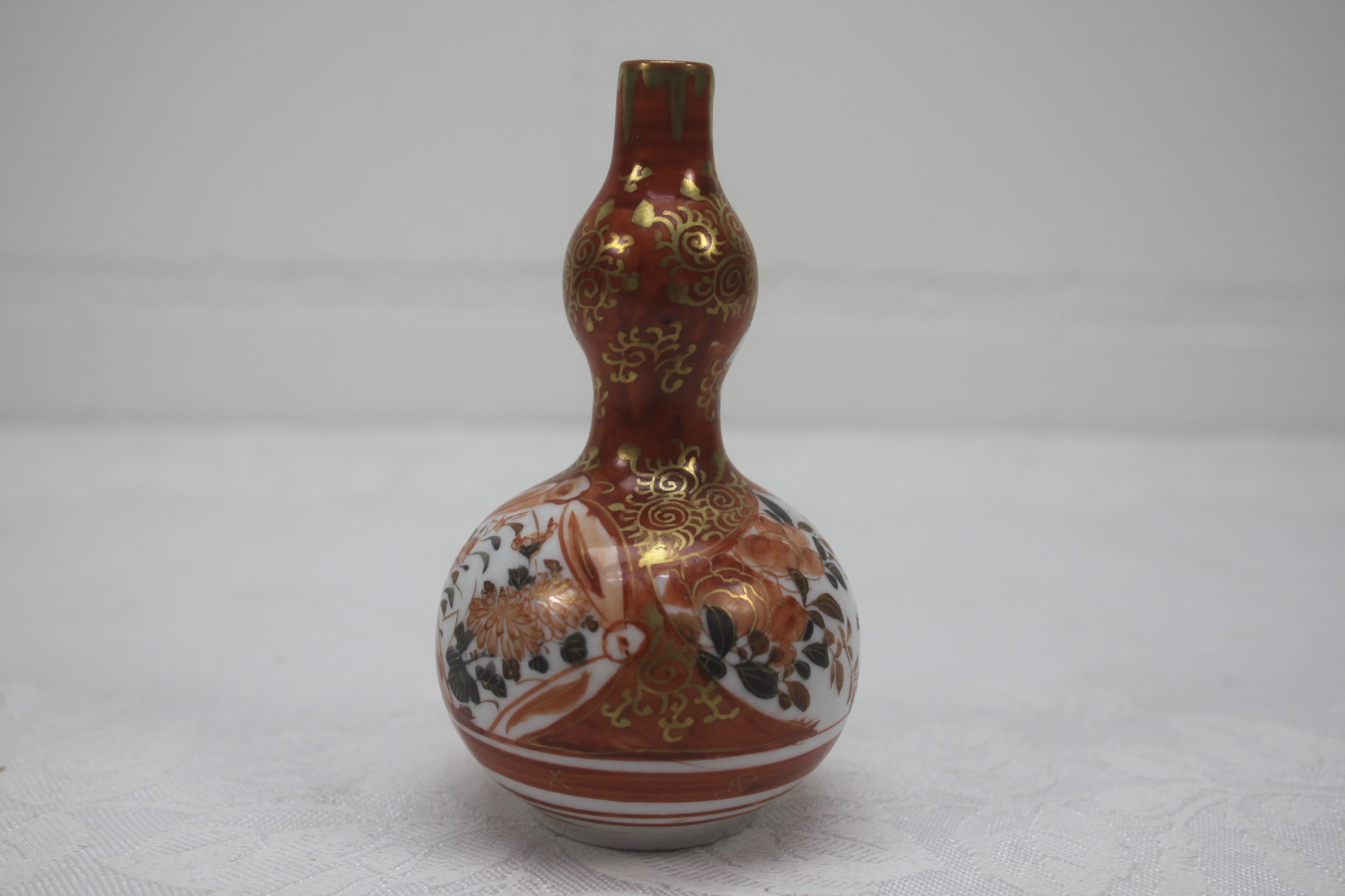 Japanse Meiji Kutani porseleinen dubbele kalebasvaas - Afbeelding 7