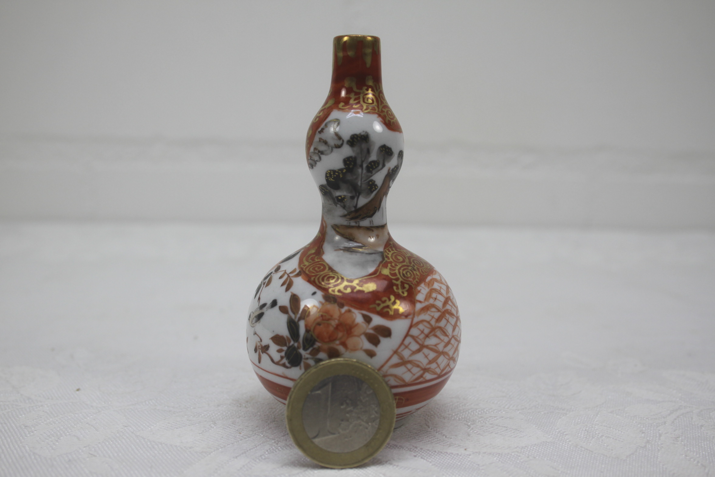 Japanse Meiji Kutani porseleinen dubbele kalebasvaas - Afbeelding 3