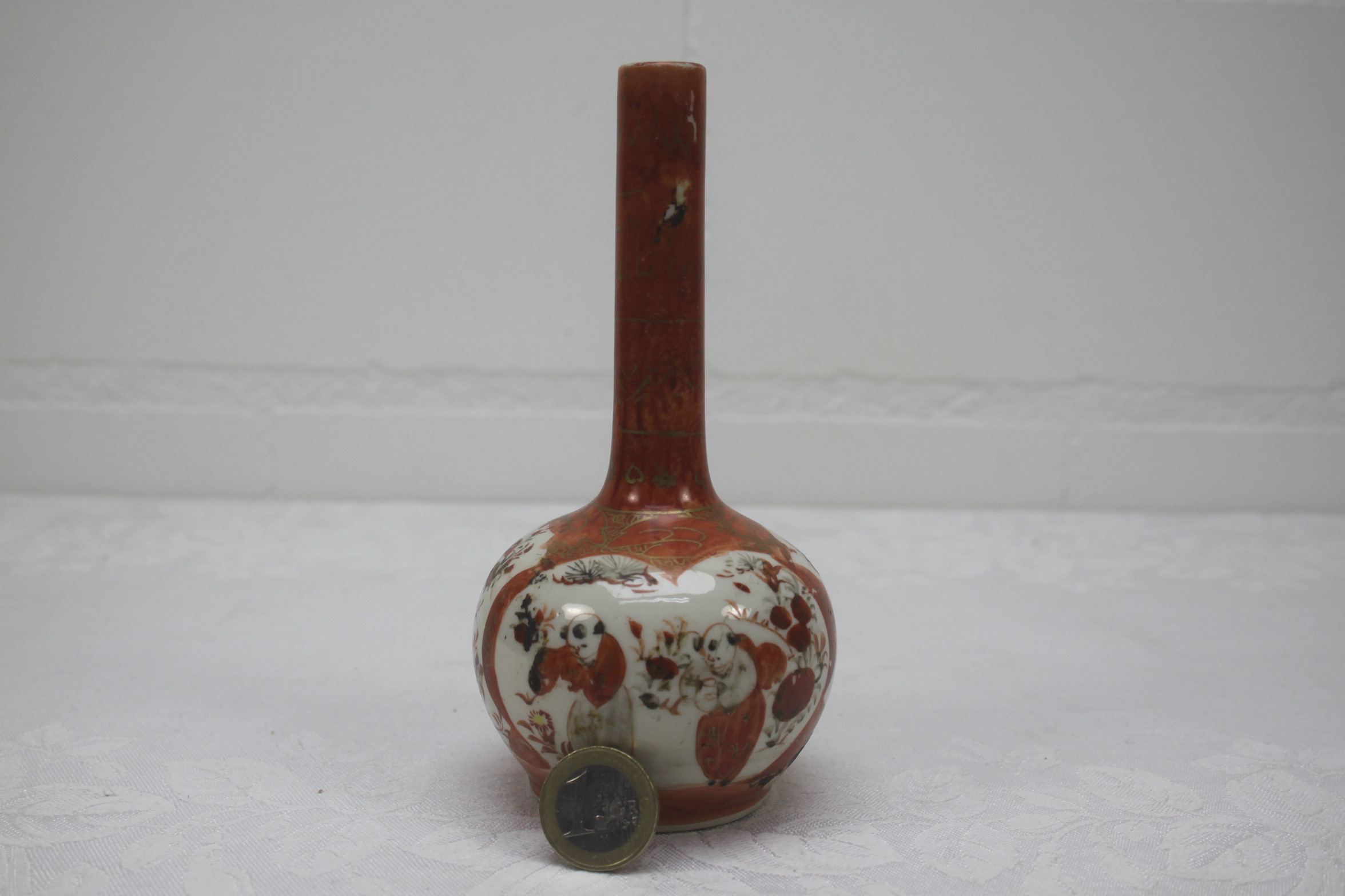 Japanse Meiji Kutani porseleinen bol vaas - Afbeelding 3